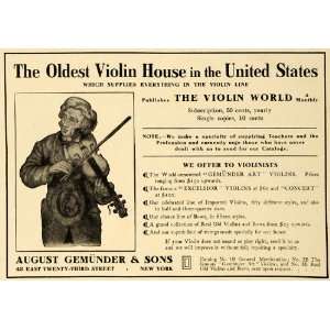  1909 Ad Violin House Store August Gemunder & Sons 23 St 