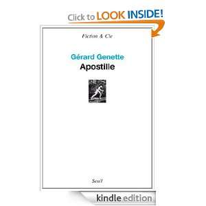 Apostille (Fiction & Cie) (French Edition) Gérard Genette  