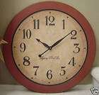 Large Wall Clock 24 Antique Red Round Tuscan Gallery