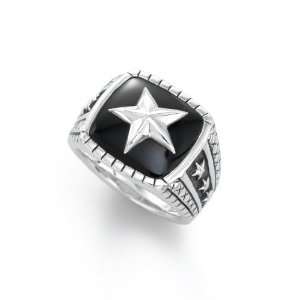  J.Goodman Sterling Silver Ring with Star Detail and 