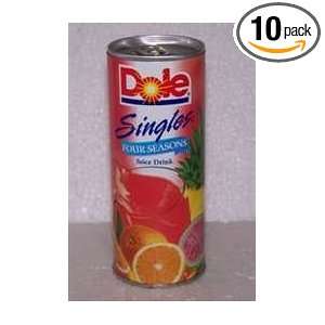 10 Packs Dole Singles Four Seasons Juice Drink 240ml Ea  