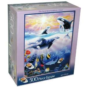  The Art of Steve Sundram 500 Piece Jigsaw Puzzle, Orcas 