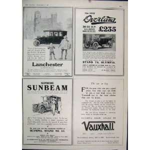  1912 Motor Car Advert Vauxhall Sunbeam Limousine