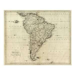 Map of South America, c.1796 Giclee Poster Print by John Reid, 40x34