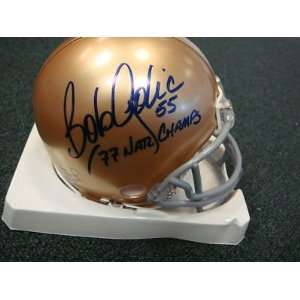  Bob Golic Autographed Helmet   77 National Champs Notre 