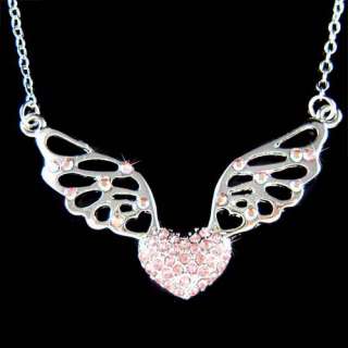 Swarovski Crystal ~Pink Fairy Angel Wings Heart~ Love Valentine 