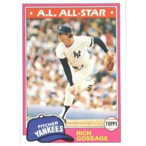  1981 Topps # 460 Rich Gossage New York Yankees Baseball 