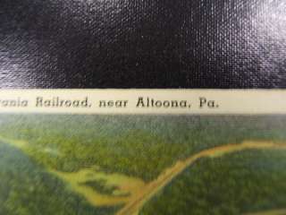 Postcard Horseshoe Curve Aerial PA Railroad Altoona PA  