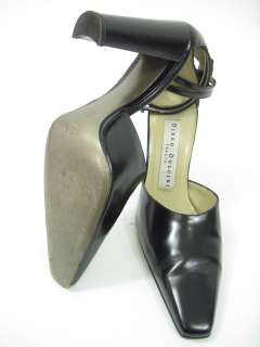 DIEGO DOLCINI Black Leather Slingbacks Heels Pumps 7.5  