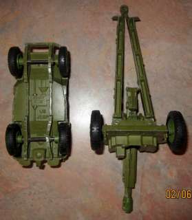 VINTAGE Dinky Toys US JEEP & AMERICAN 105 MM GUN Battle Lines Meccano 