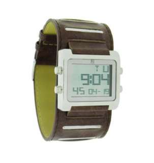 NEW Gents Mens Wide Tan Leather Luxury Digital Watch  