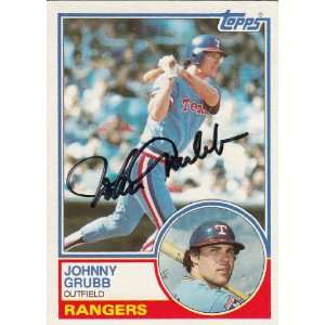    1983 Topps #724 Johnny Grubb Rangers Signed 