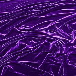 VELVET STRETCH FABRIC PURPLE POLYESTER 58 WIDE BTY  