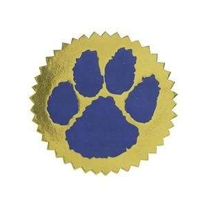    Paw Blue (Round) Embossed Certificate Seals
