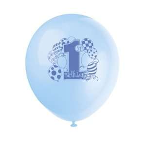  My 1st Birthday Blue Printed Balloons Asst. (8 count 