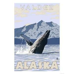  Humpback Whale, Valdez, Alaska Giclee Poster Print, 24x32 