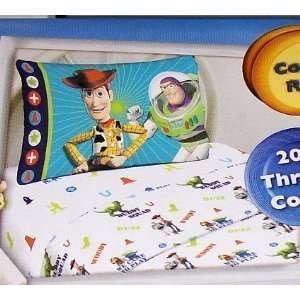  Disney Pixar Toy Story Buzz and Woody 4 Piece Full Sheet 