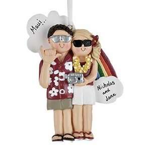  Personalized Vacation Couple Christmas Ornament