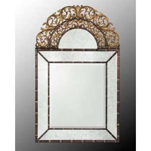   Wood Frame Looking Glass with Center Bevel Mirror