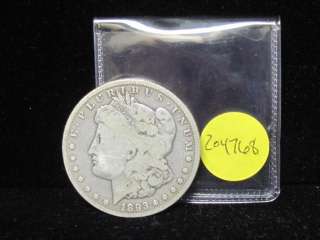 1893 CC Morgan Silver Dollar   Fine   Great Coin  