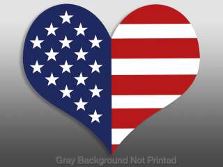 Heart Shaped USA Flag Sticker  decal patriotic american  