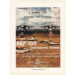  1984 Brandt Armements BAP 100 Cratering Bomb Print Ad 