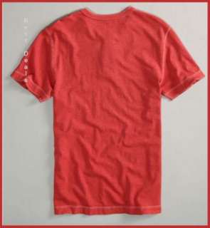American Eagle Mens AE Athletic Bright RED HENLEY T Shirt NEW FREE 
