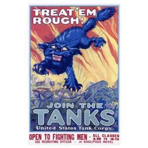  U.S. Army Recruiting, Join the Tanks Animals Giclee Poster 