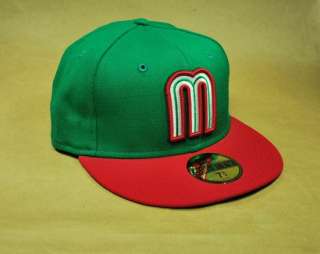 NEW ERA 59FIFTY WORLD BASEBALL MEXICO TEAM FITTED HAT CAP GREEN RED 