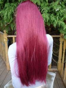 WIG PERRUQUE LIKE REAL HAIR X LONG CHER GOTH RUBY RED WITCH CRAFT 