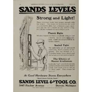  1925 Ad Sands Level & Tool Company Carpenter Carpentry 