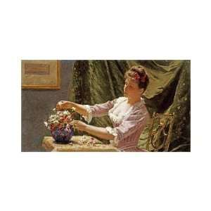   Emile Claus   A Young Woman Arranging Flowers Giclee