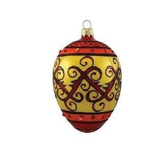  Arreolas, Hand Made Egg Curly Ribbon   Red Ornament