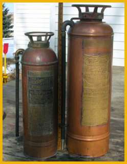 Antique Copper Brass RARE FIVE GALLON Foamite Fire Extinguisher Old 5 