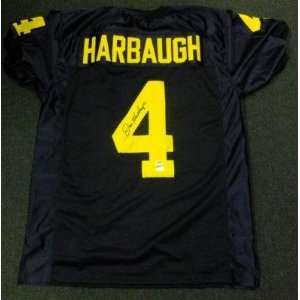  Jim Harbaugh Autographed Jersey   Michigan Wolverines PSA 