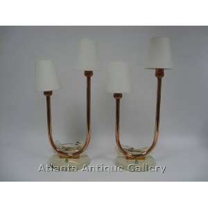  Pair of Art Deco Mantle Lamps