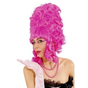 Pantomime Dame Pink Pompadour Fancy Dress Wig & Cap