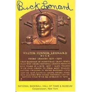  Buck Leonard Autograph/Signed Baseball HOF Plaques Sports 