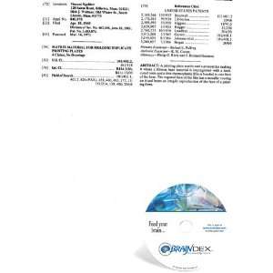 NEW Patent CD for MATRIX MATERIAL FOR MOLDING DUPLICATE 