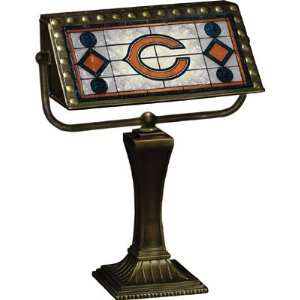  Chicago Bears Stained Glass Bankers Lamp