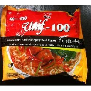 Unif 100 Instant Noodles  Artificial Spicy Beef Flavor 30*3.80oz/108g 