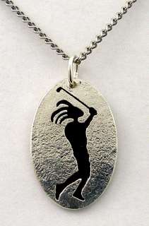 Kokopelli Golfing Necklace, Golf Jewelry, Club, Swing  