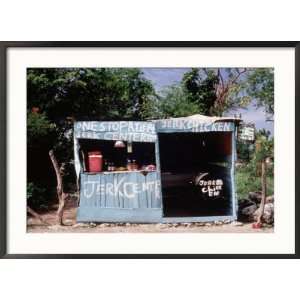 Jerk Chicken Stand, Negril, Jamaica Collections Framed Photographic 