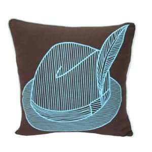  Room Service Urban Arts Collection Funky Fedora Pillow, 18 