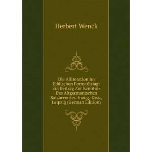   . Inaug. Diss., Leipzig (German Edition) Herbert Wenck Books