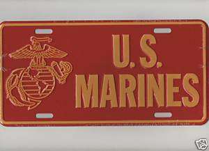 US MARINES NEW LICENSE PLATE METAL CAR TAG  