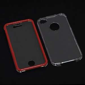 com Premium   Apple iPhone 4 Open Face Transparent back and Red front 
