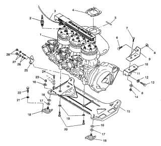 Polaris 92 95 SL 650 750 SL650 SL750 Engine Motor Mount  