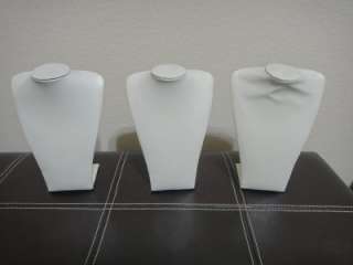 Piece~OFF WHITE LEATHERETTE BUST NECKLACE JEWELRY DISPLAY STAND 