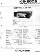 Pioneer Cassette Car Stereo KE 2002 Service Manual  